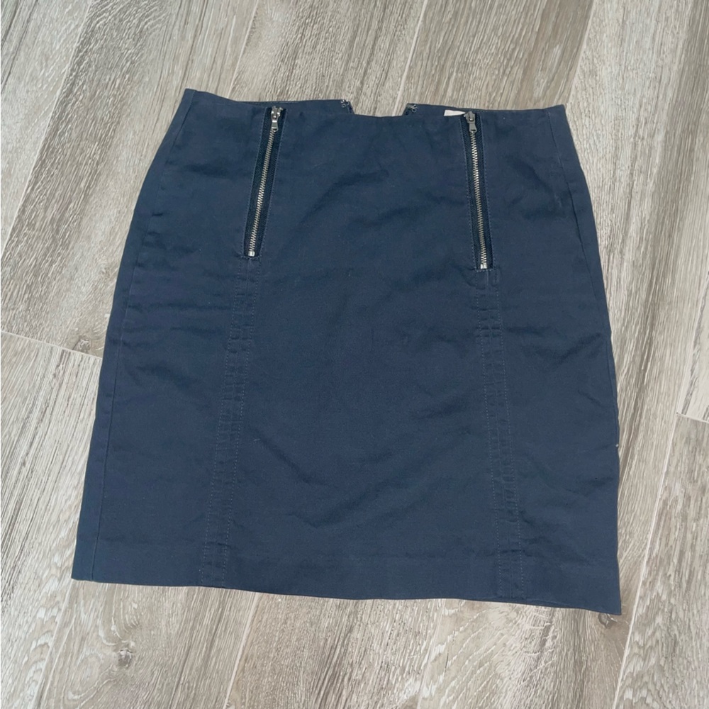 Loft Navy Cotton Pencil Skirt